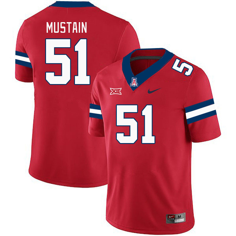 Arizona Wildcats #51 Tyler Mustain Big 12 Conference College Football Jerseys Stitched Sale-Cardinal